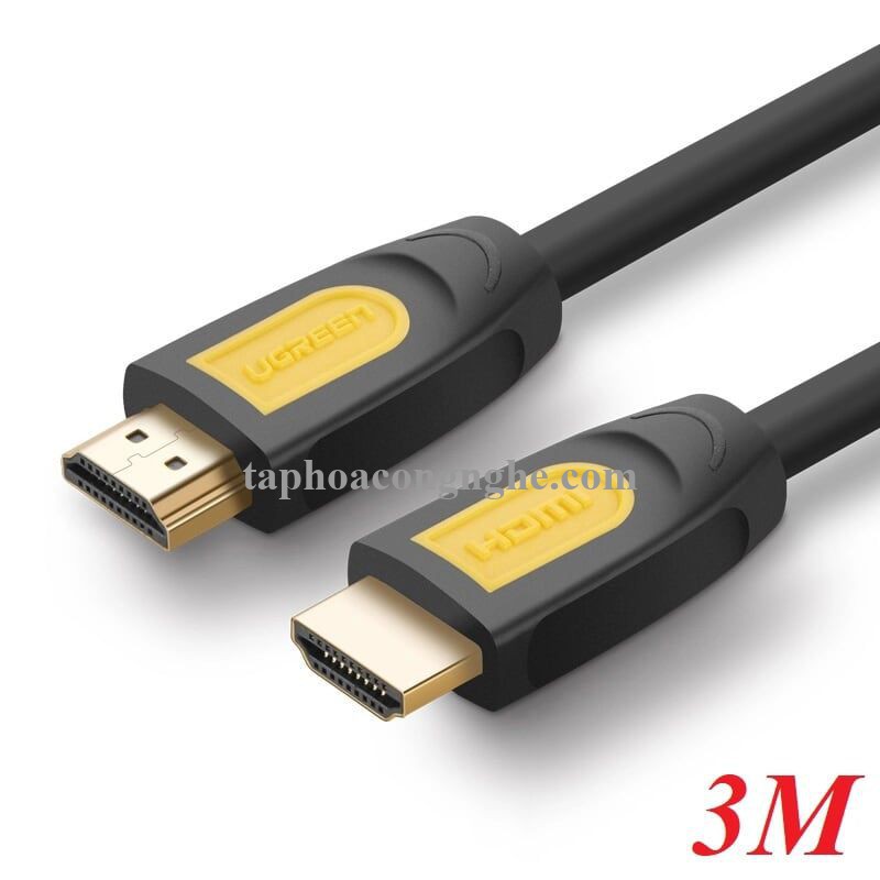 Ugreen 10130 3M màu Vàng Cáp tín hiệu HDMI chuẩn 1.4 hỗ trợ phân giải 4K * 2K HD101 30010130